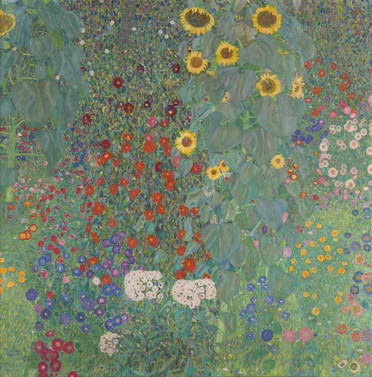 Hyttehage med solsikker av Gustav Klimt