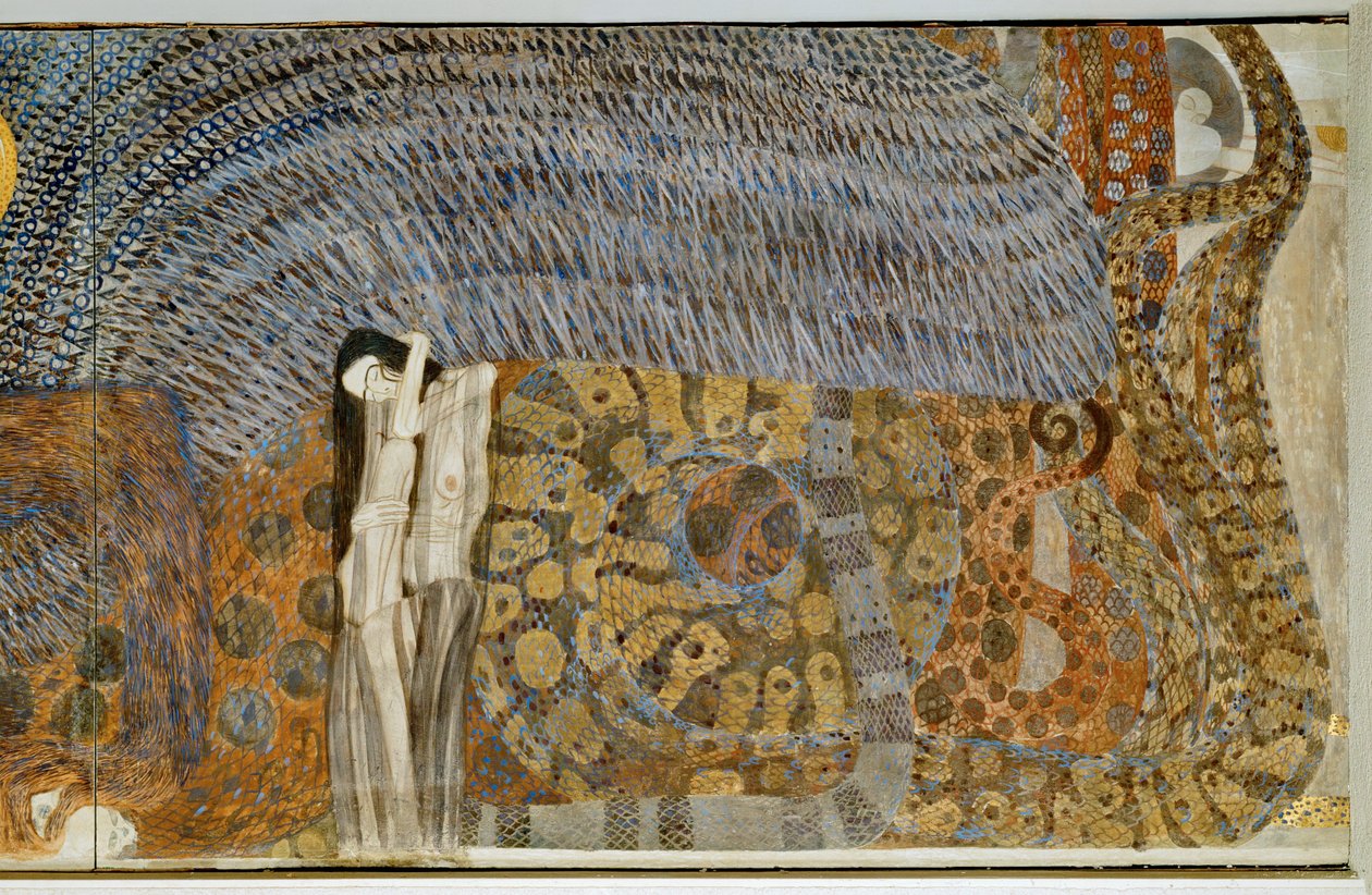 Beethovenfrisen, personifiseringen av gnagende sorg av Gustav Klimt