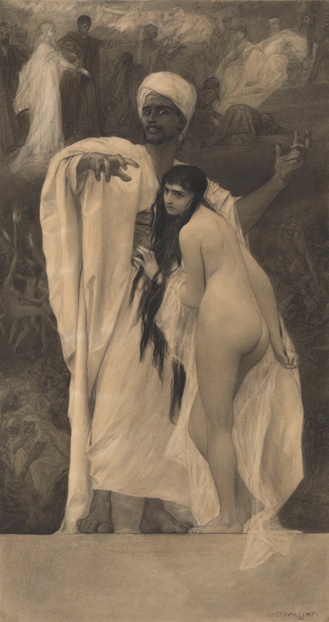 Eventyret (forelegg for: Gerlach & Schenk, Allegorier og emblemer nr. 74) av Gustav Klimt