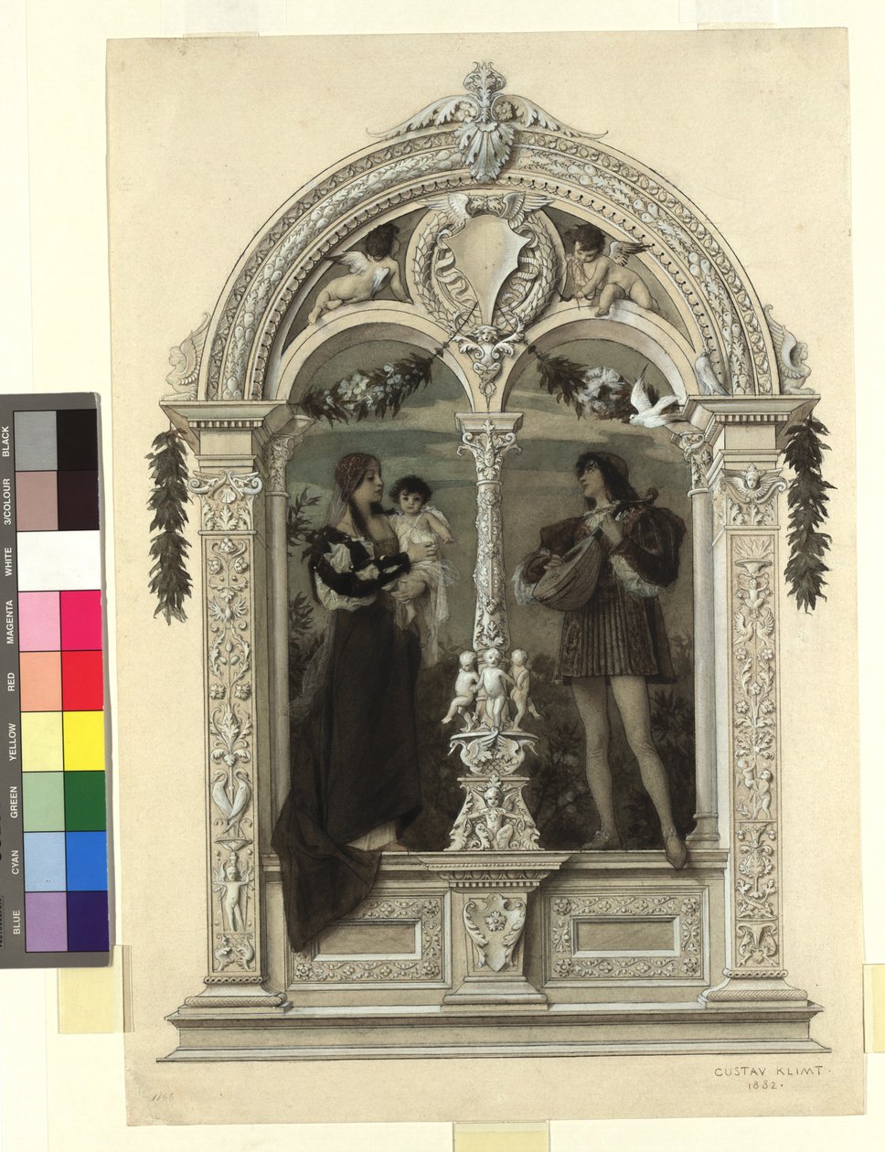 Ungdommen (forelegg for: Gerlach & Schenk, Allegorier og emblemer, bd. 1 nr. 8) av Gustav Klimt