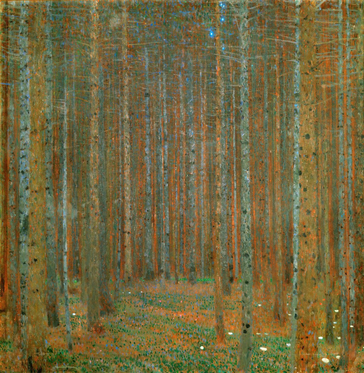 Granskog I - Klimt, Gustav (1862-1918) - 1901 - Olje på lerret - 90x90 - Kunsthaus Zug, Samling Kamm av Gustav Klimt