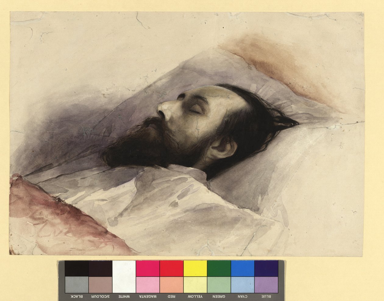 Julius Lott (1836-1883) på dødsleiet av Gustav Klimt