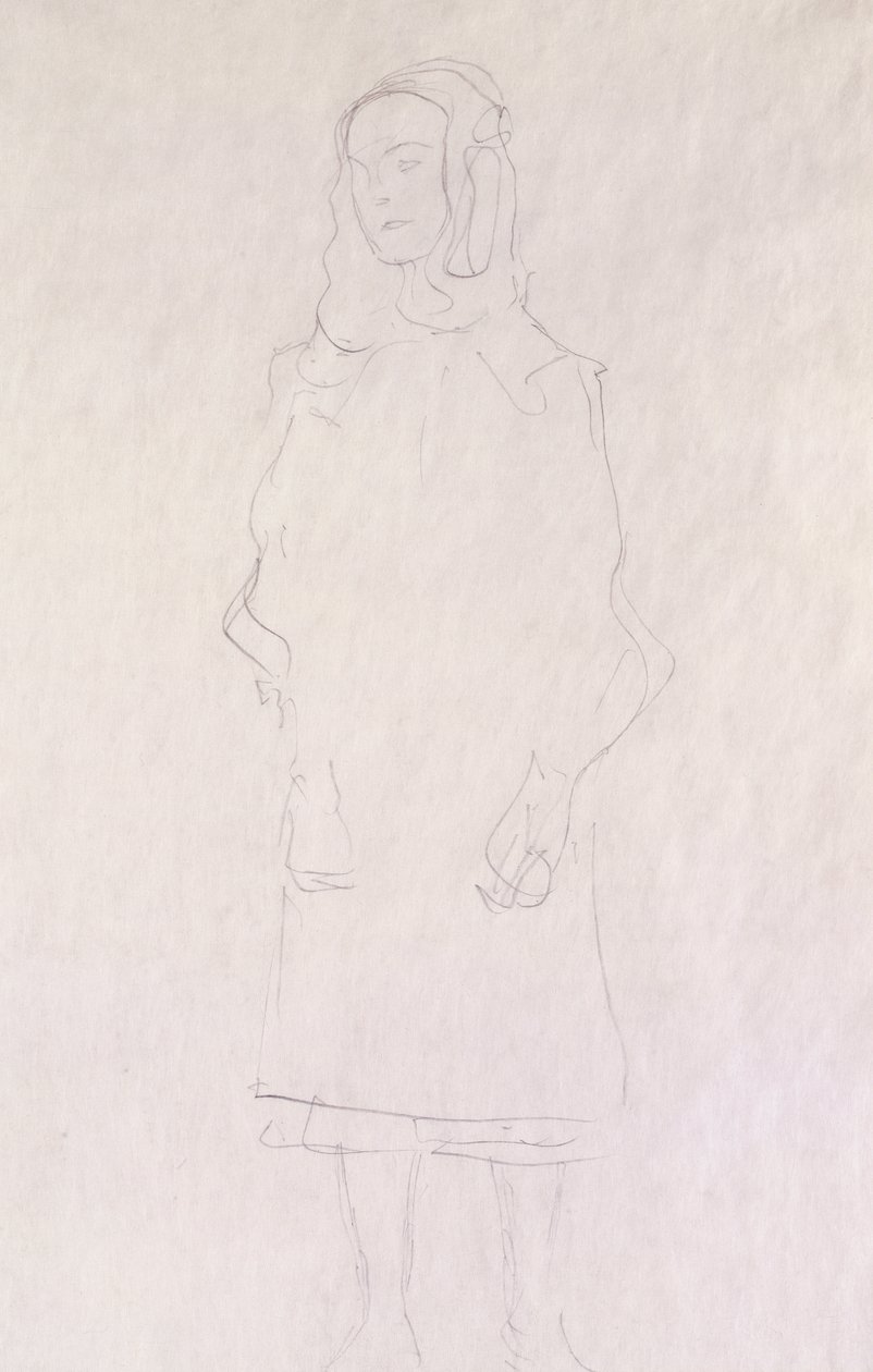 Mada Primavesi, ca. 1925 (blyant på glitrende japansk papir) av Gustav Klimt