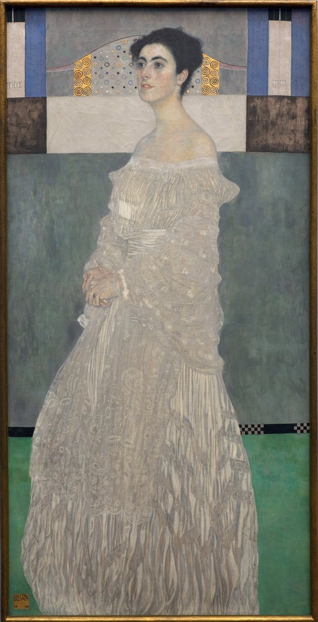 Margaret Stonborough Wittgenstein. Maleri av Gustav Klimt (1862-1918), Olje på lerret 1905. Østerriksk kunst, tidlig 1900-tall, symbolikk. Neue Pinakothek, München (Tyskland). av Gustav Klimt