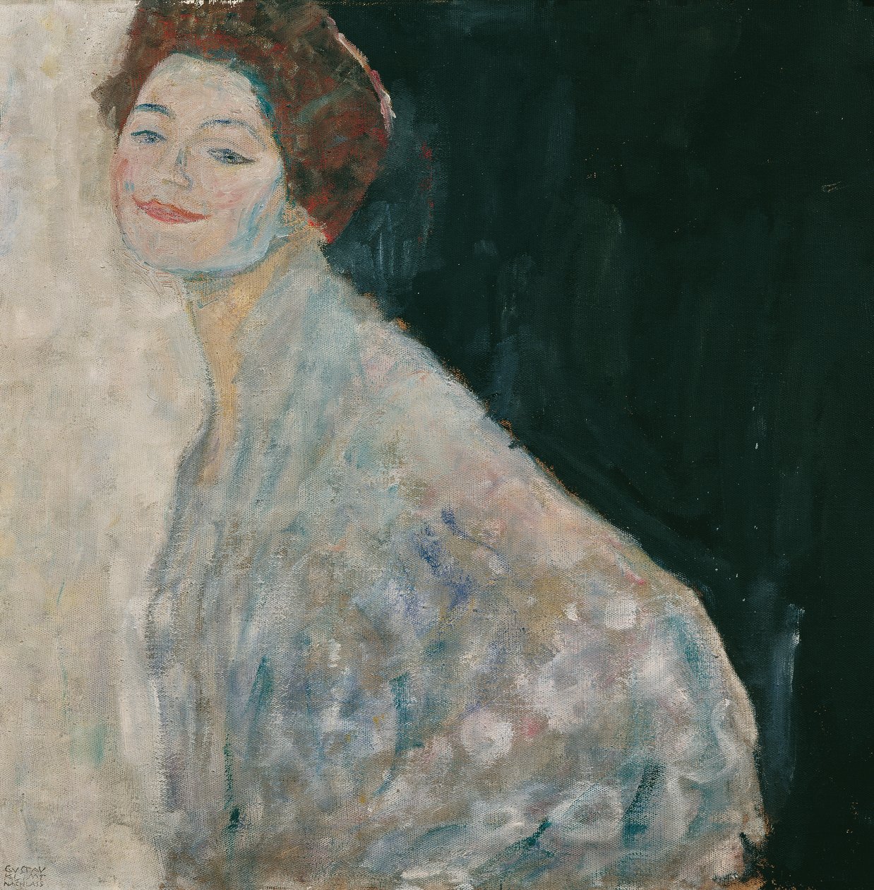 Portrett av en dame i hvitt av Gustav Klimt