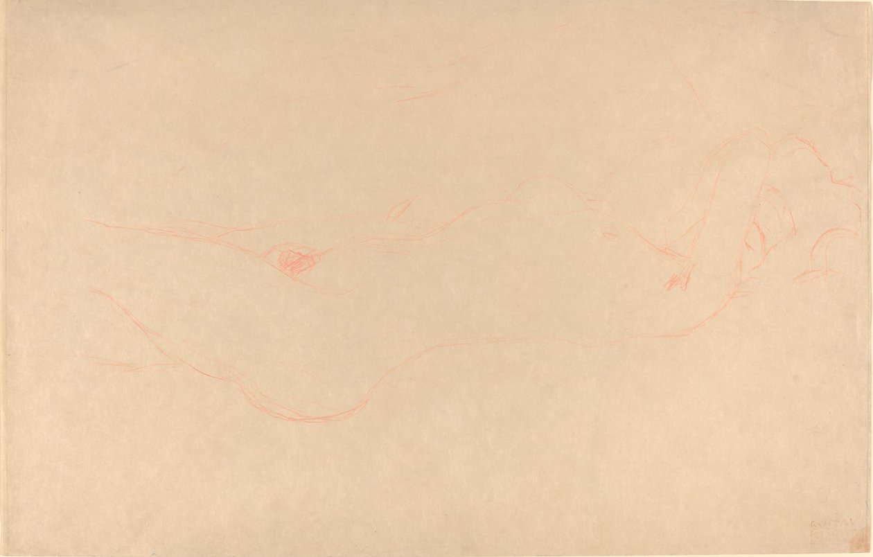 Liggende kvinne av Gustav Klimt