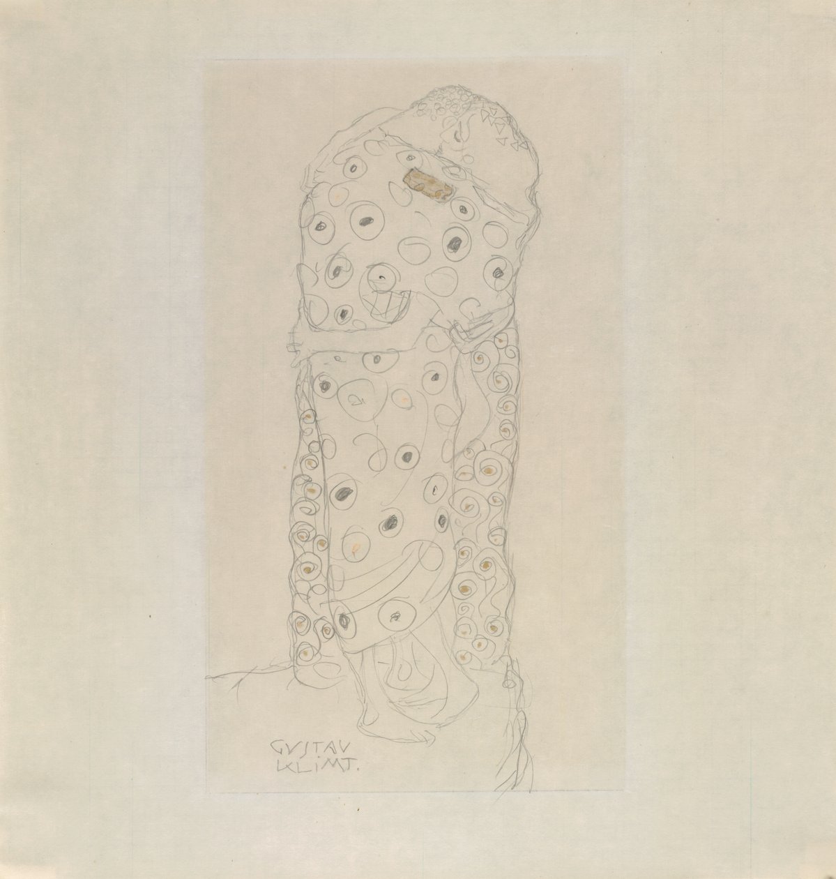 Stående par av elskere, 1907-1908. av Gustav Klimt
