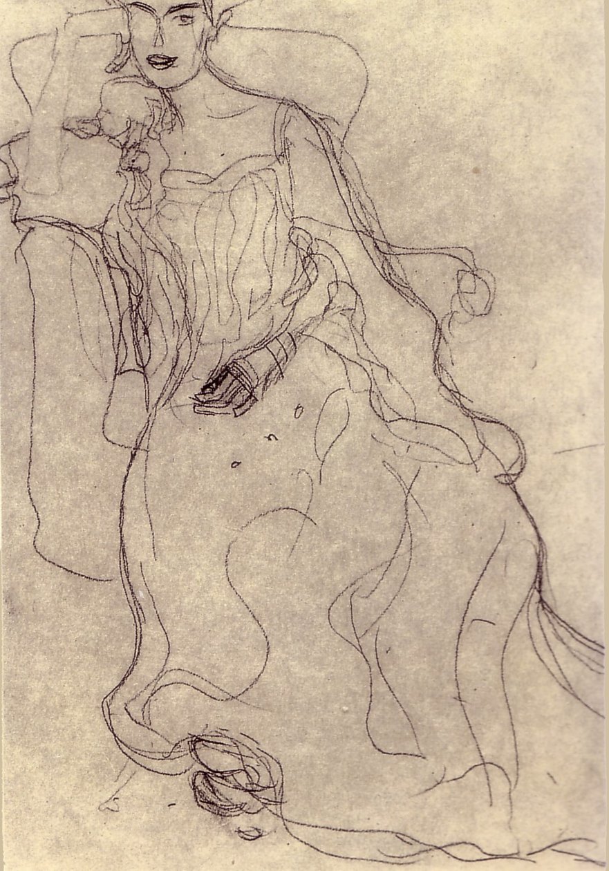 Studie for maleriet Portrett av Adele Bloch-Bauer I av Gustav Klimt