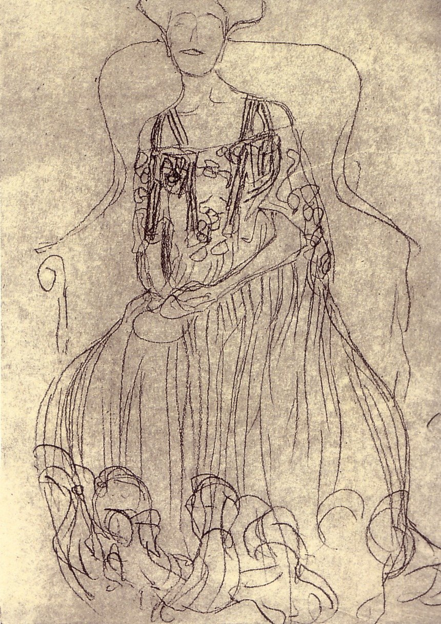 Studie for maleriet Portrett av Adele Bloch-Bauer I av Gustav Klimt