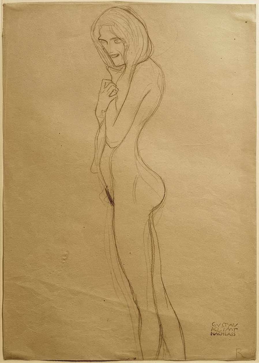 Studer for venstre gorgon i Beethoven-frisen av Gustav Klimt
