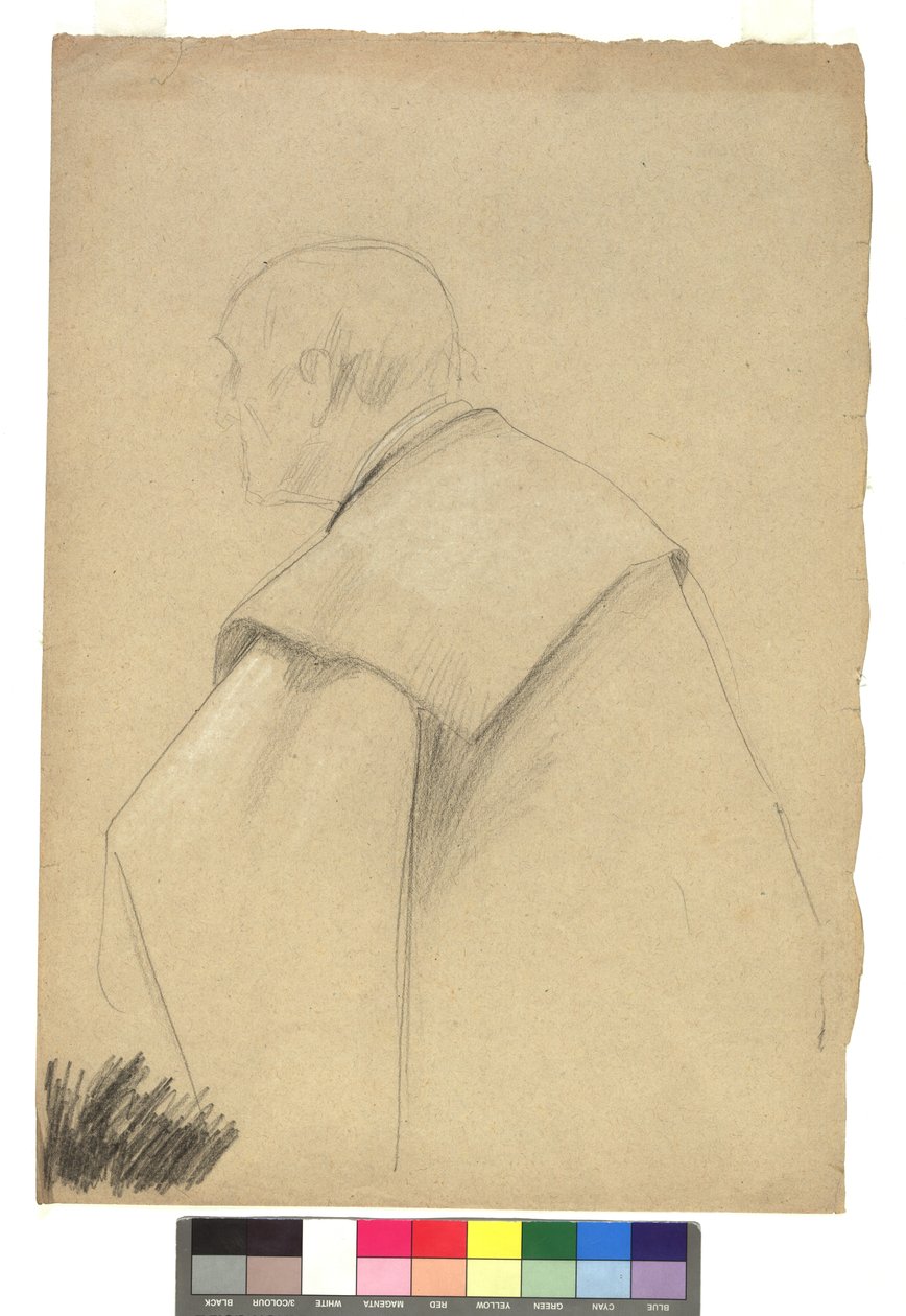 Studie av en gammel mann i kappe av Gustav Klimt