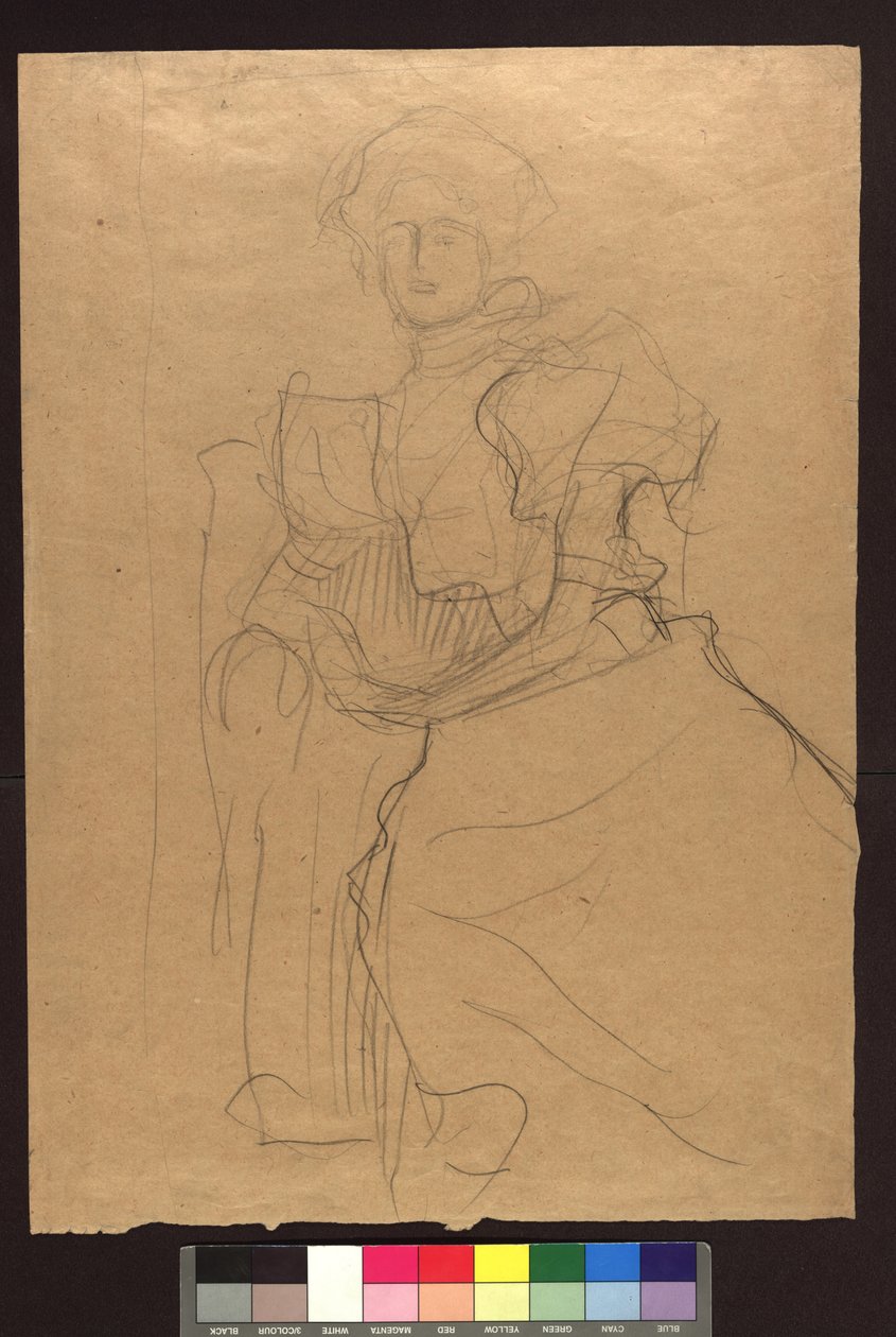 Studie zum Bildnis Sonja Knips av Gustav Klimt
