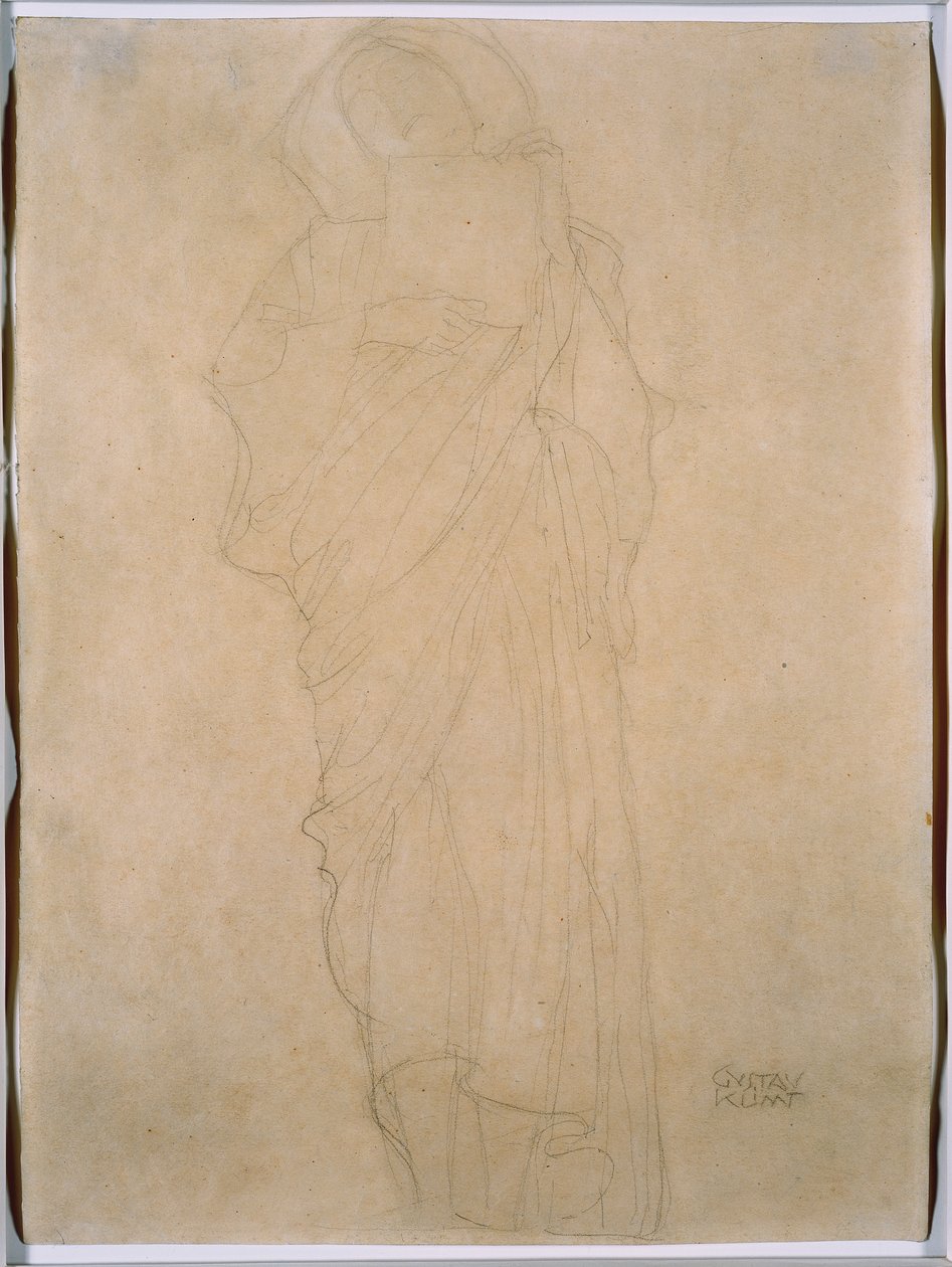 Studie av en kvinne for quot;rettsvitenskapquot;, ca. 1903 (grafitt på papir) av Gustav Klimt