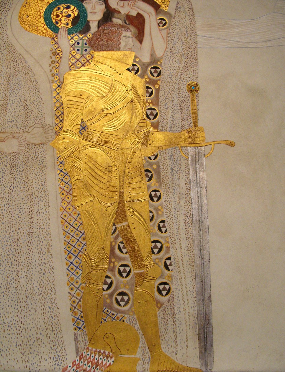 Beethoven-frisen, detalj: Ridder i skinnende rustning av Gustav Klimt