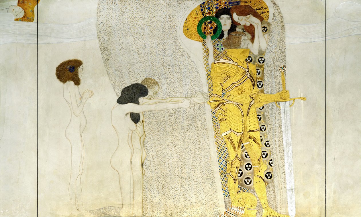 Beethoven-frisen, Detalj: Knight in Shining Armor, 1902 av Gustav Klimt