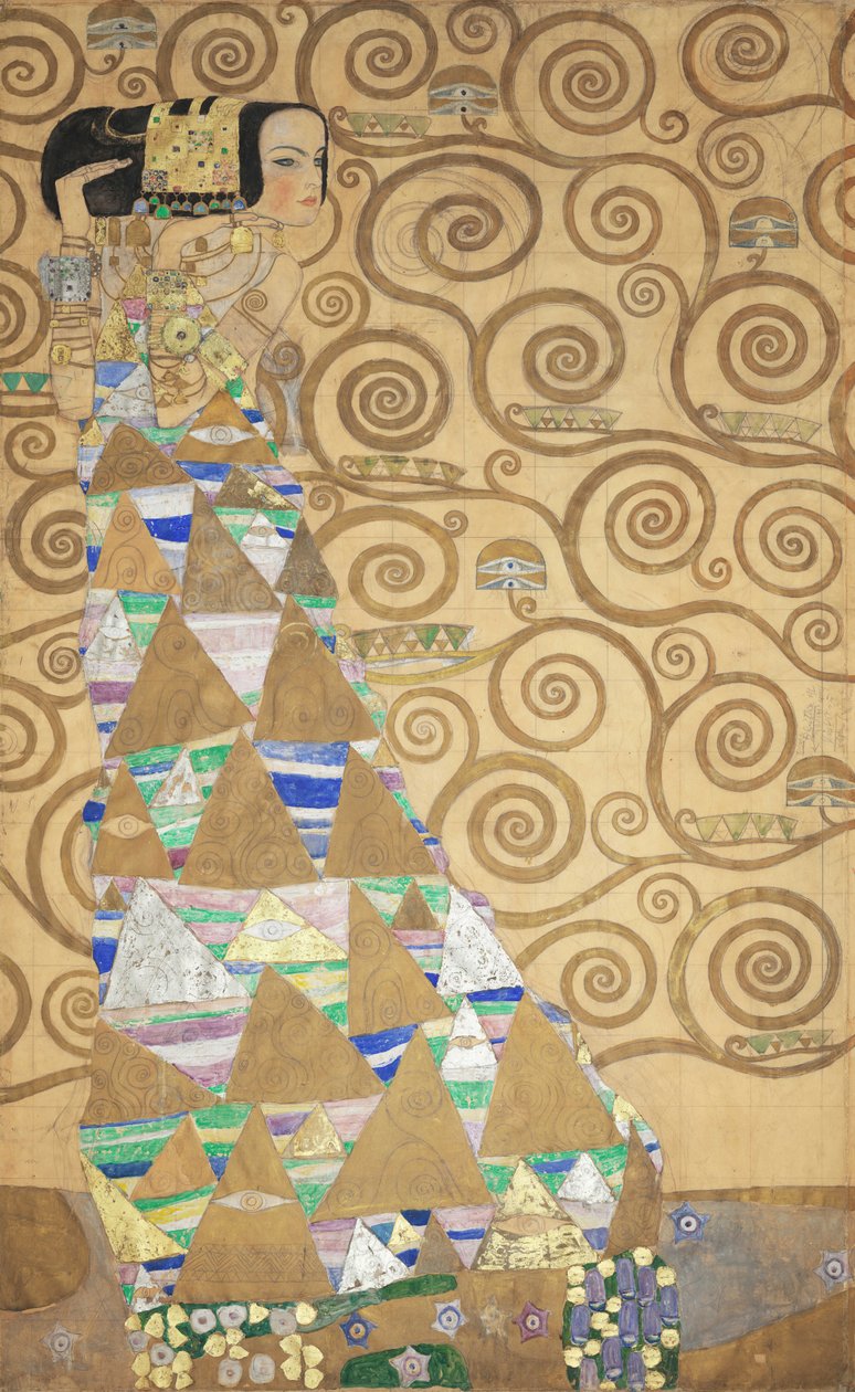 The Stoclet Frieze, Detalj: Forventningen, 1905-1909. av Gustav Klimt