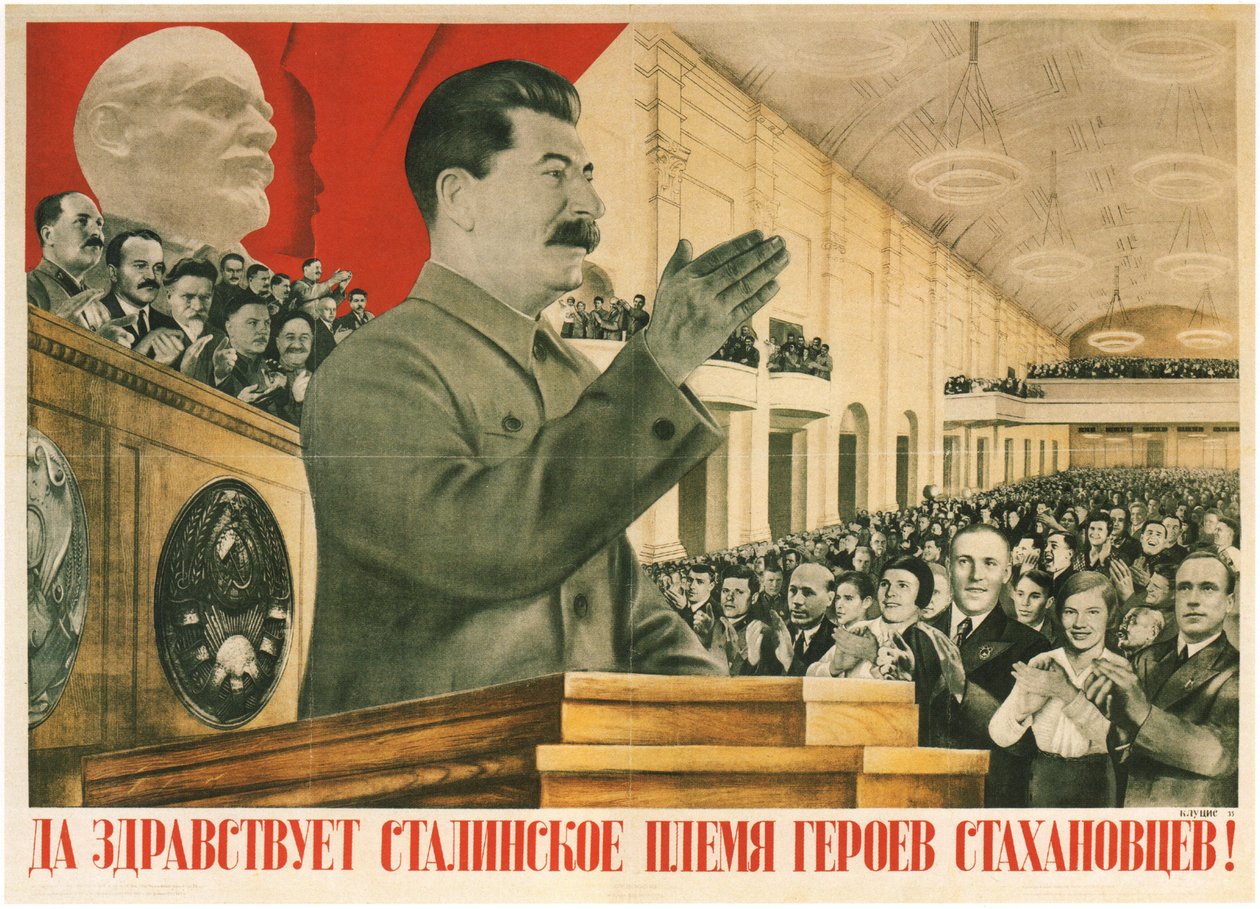 Lenge leve Stalins generasjon av Stakhanov-helter!, 1936 av Gustav Klutsis