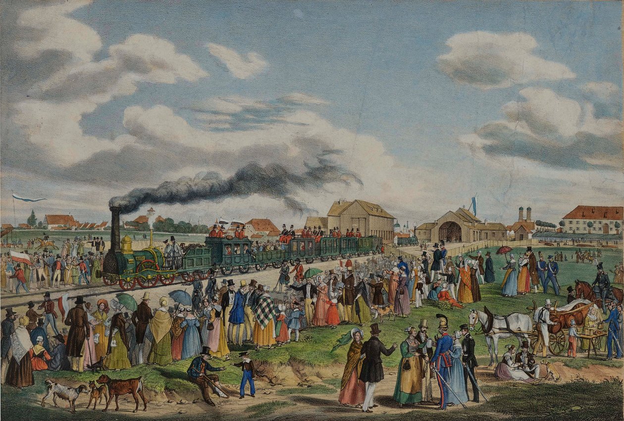 Åpning av jernbanen München-Augsburg 1. september 1839, 1839. av Gustav Kraus