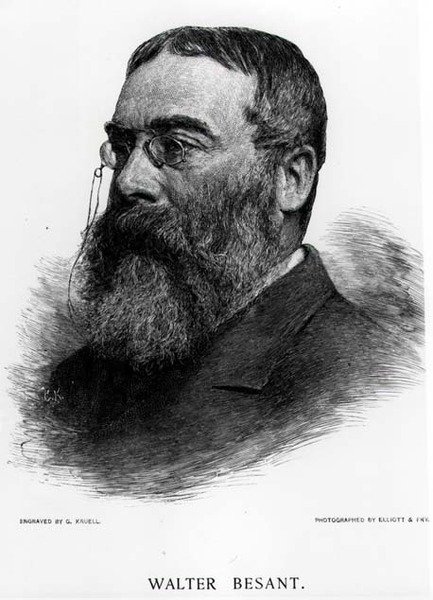 Sir Walter Besant (1836-1901) gravert av Gustav Kruell (1843-1907) fra et fotografi av Elliot & Fry av Gustav Kruell