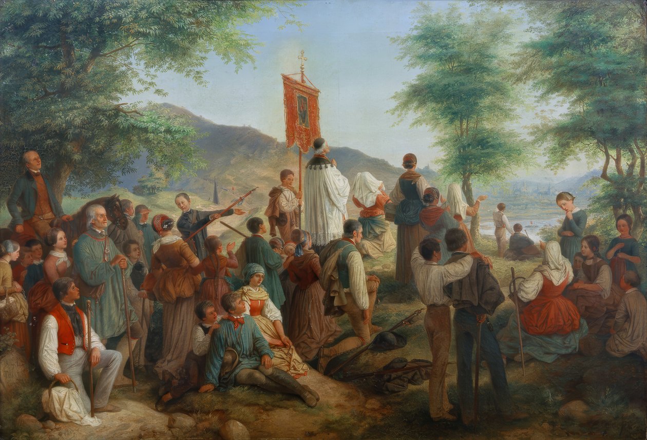 Pilgrimsreise til den hellige klippe i Trier 1844 av Gustav Lasinsky
