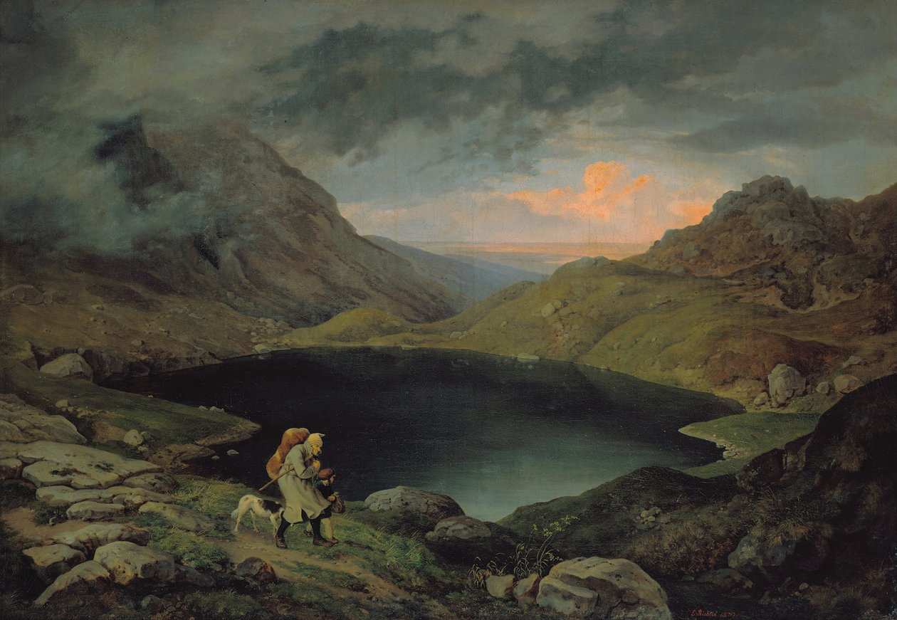 Innsjø i Riesengebirge, 1839 av Gustav Karl Ludwig Richter