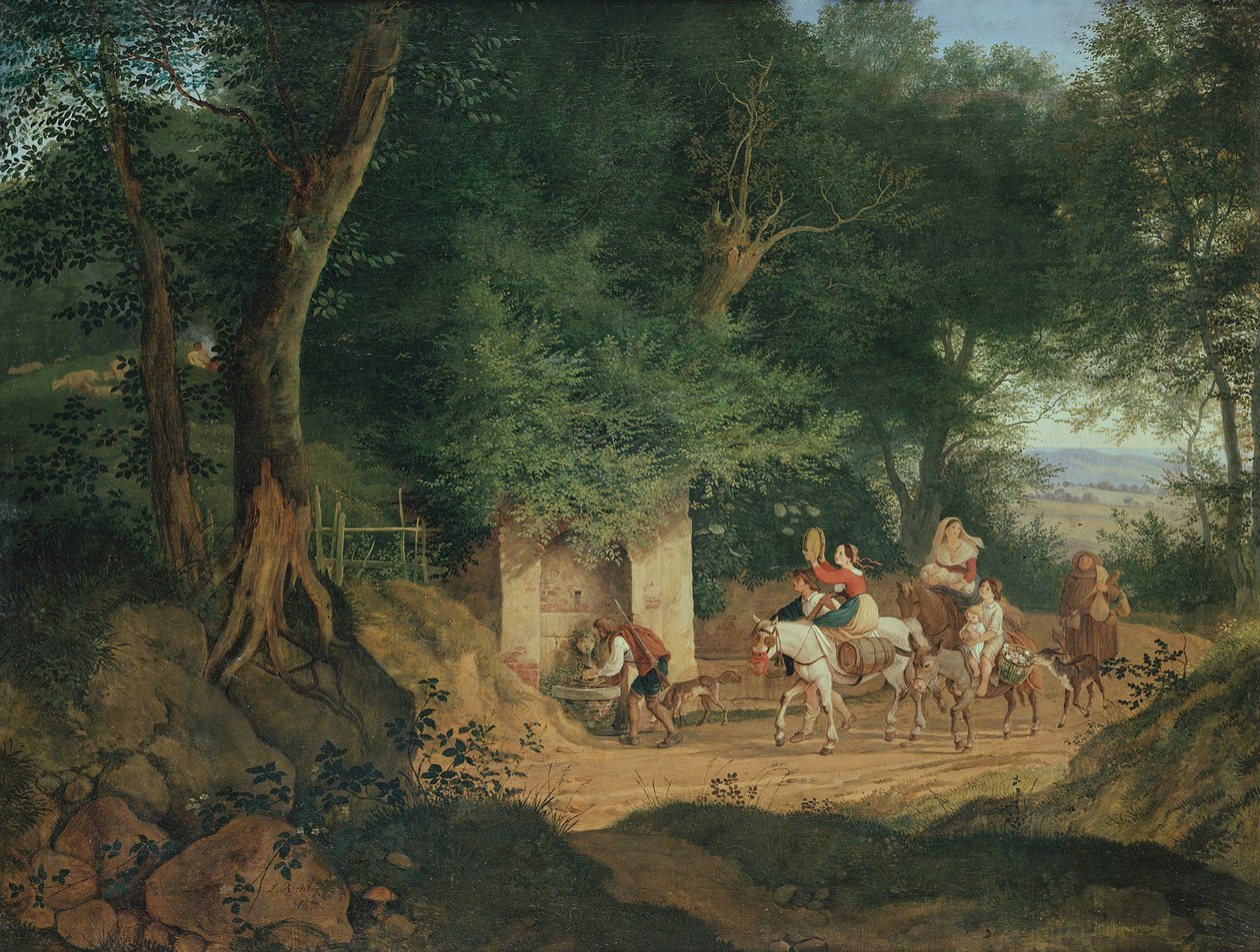 Brønnen i skogen i Ariccia, 1831 av Gustav Karl Ludwig Richter