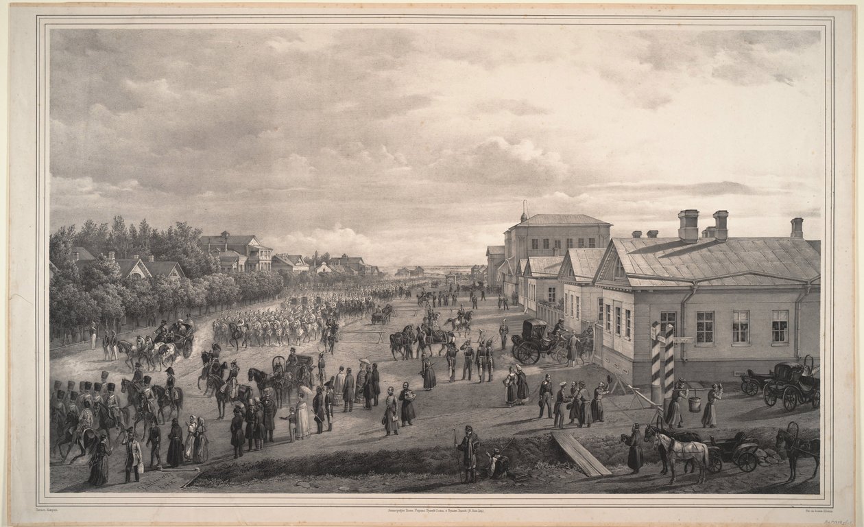 Parade av Chevalier Gardes gjennom Krasnoye Selo, 1848 av Gustav Schwarz