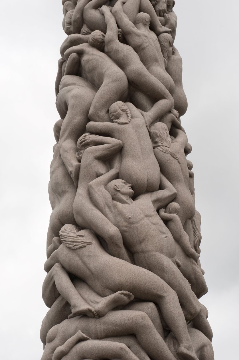 People Monolith, skulptur i Frognerparken, Oslo, Norge (granitt) av Gustav Vigeland