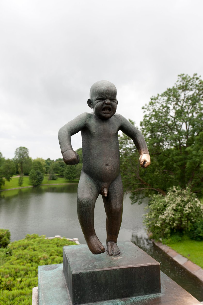 "Sinnatageen" sint gutt, skulptur i Frognerparken, Oslo, Norge (bronse) av Gustav Vigeland
