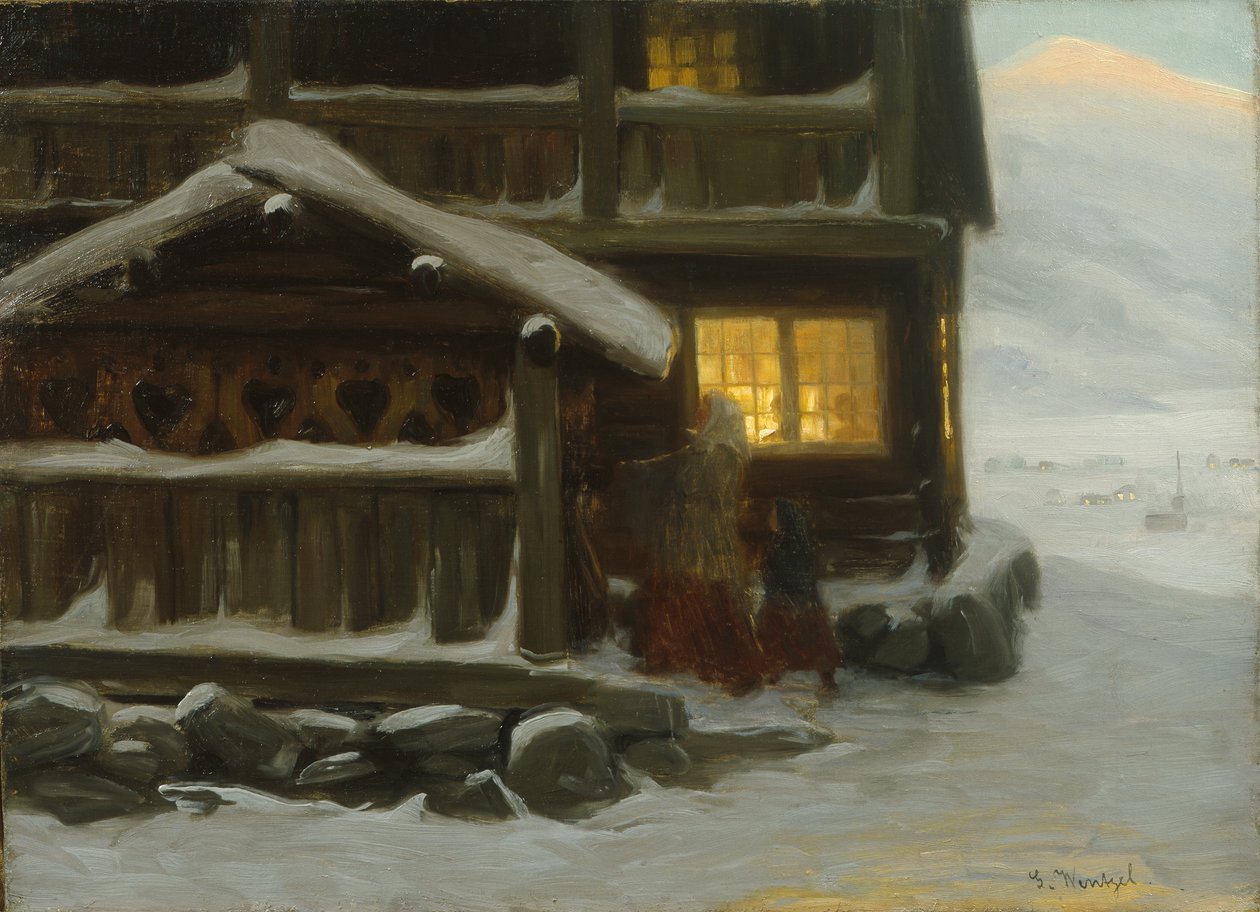 Julegjester (olje på lerret) av Gustav Wentzel