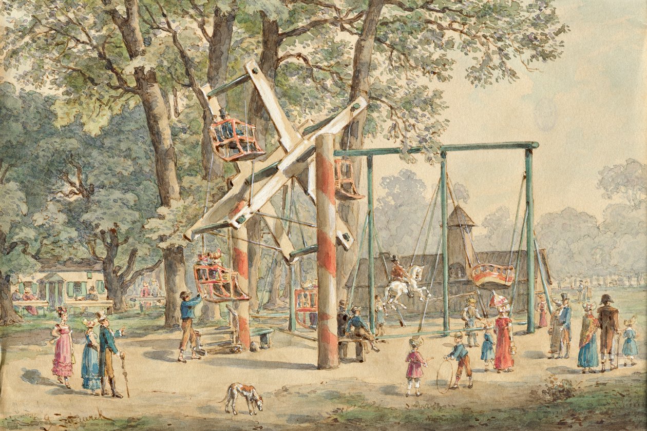 Rull og sving i Wurstelprater i Wien av Gustav Zafaurek