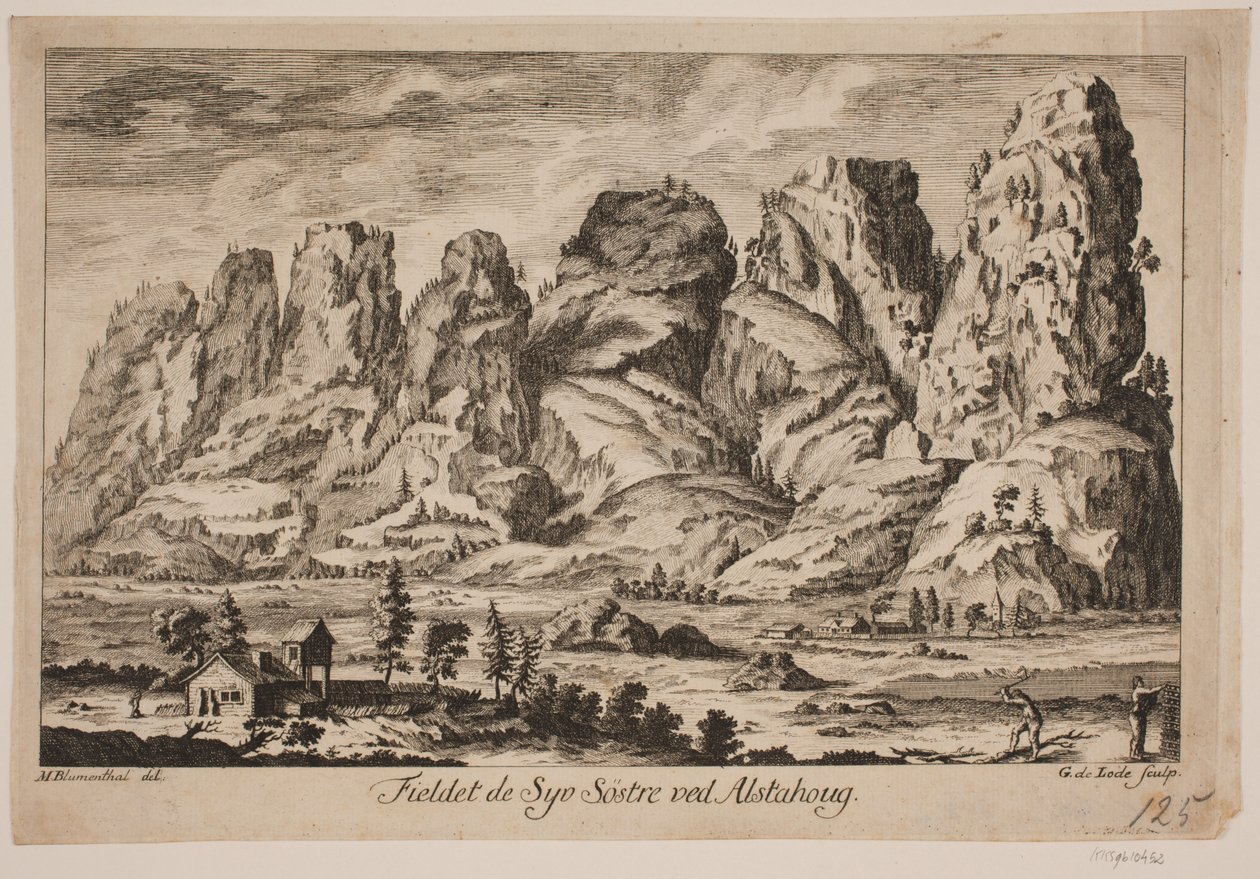 "Fjellet de Syv Søstre ved Alstahaug" av Gustav de Lode