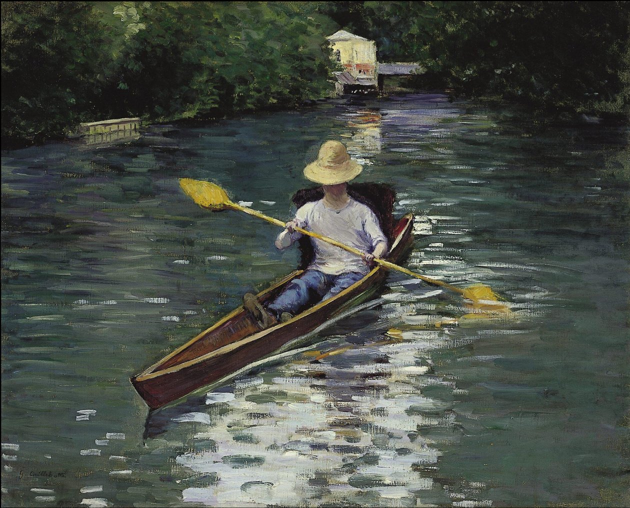 Kanopadling ved Yerres -elven av Gustave Caillebotte