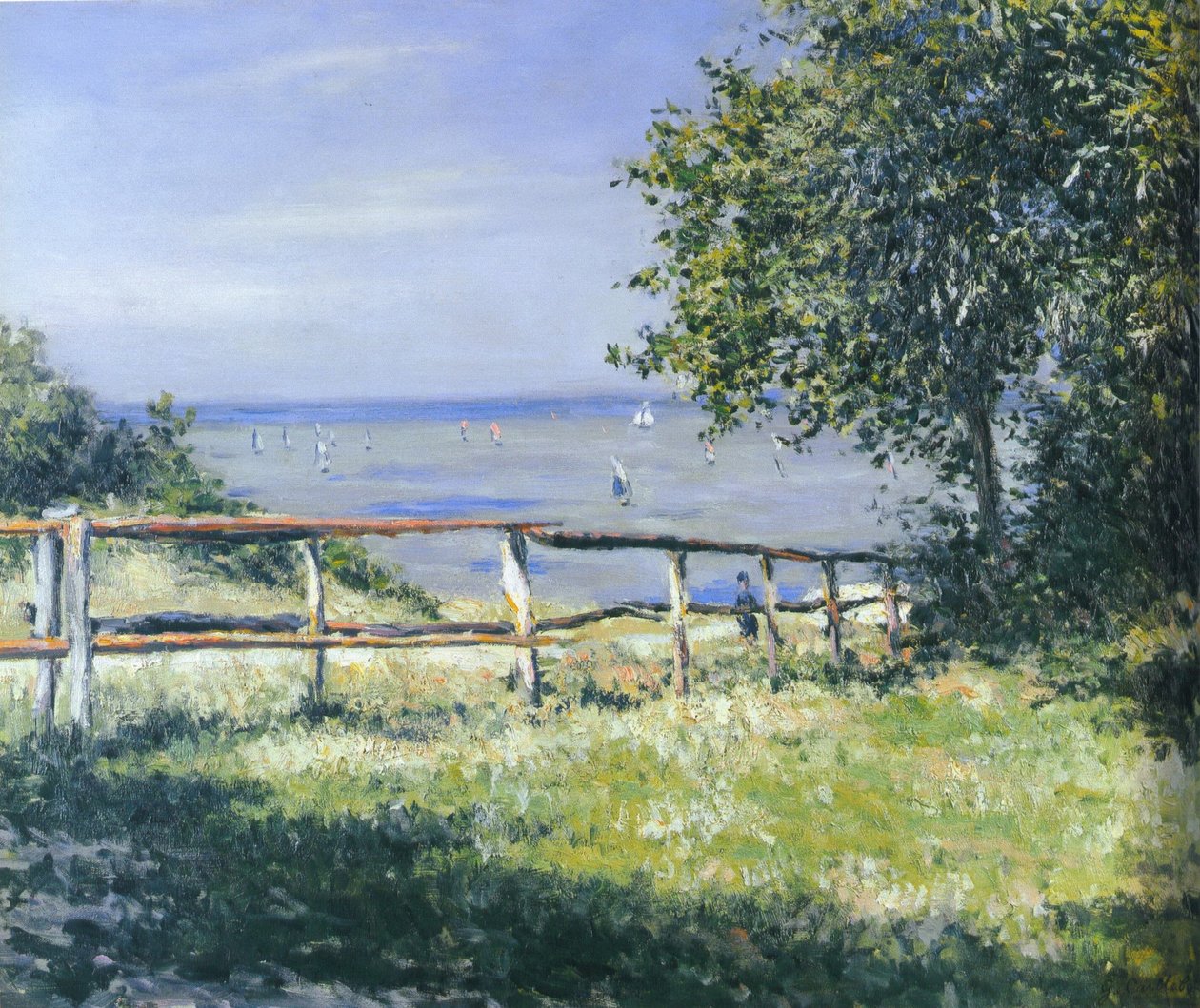 Åker ved sjøen av Gustave Caillebotte