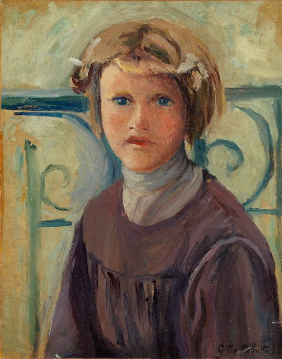 Liten jente på balkongen av Gustave Caillebotte