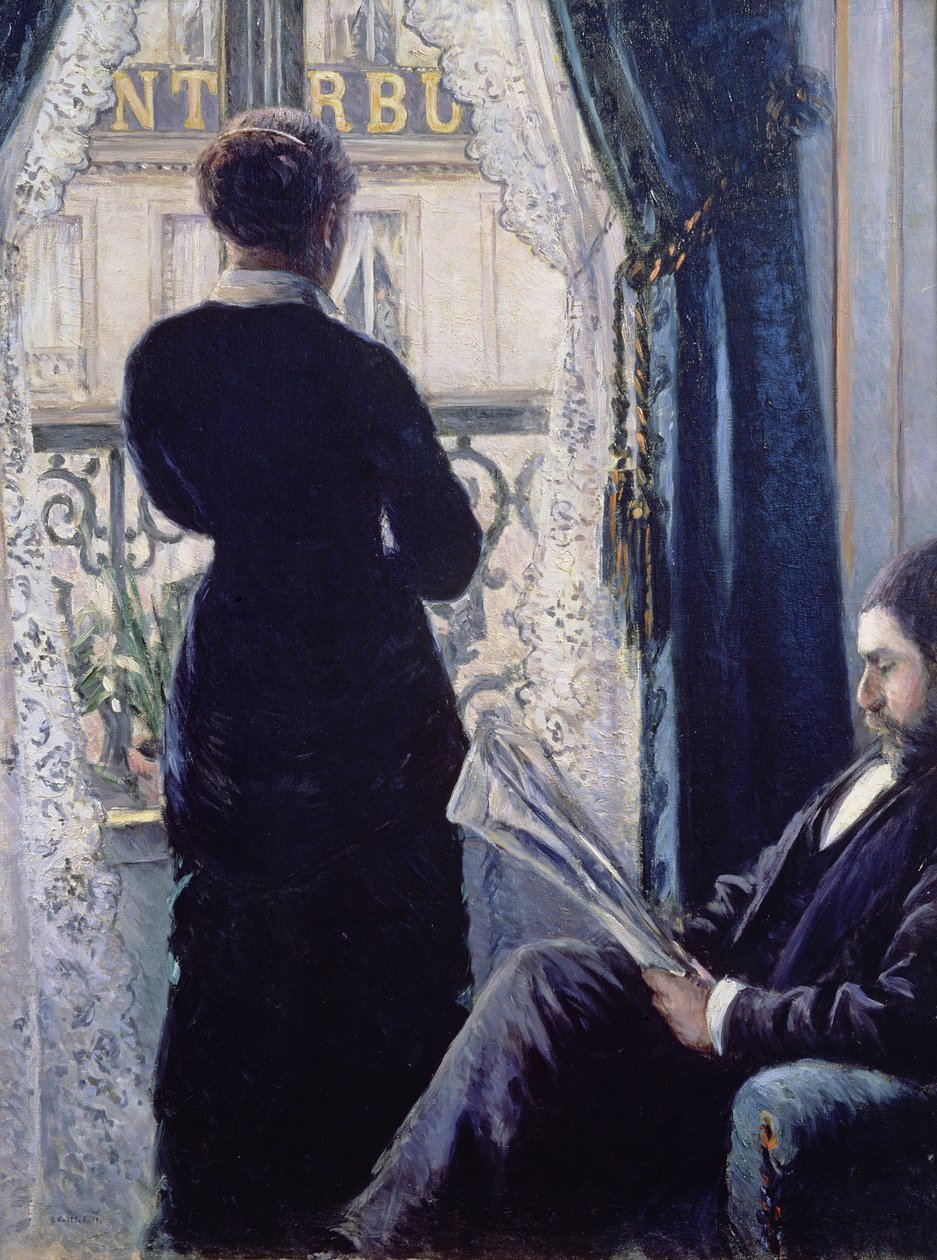 Interiør, kvinne ved vinduet, 1880 av Gustave Caillebotte