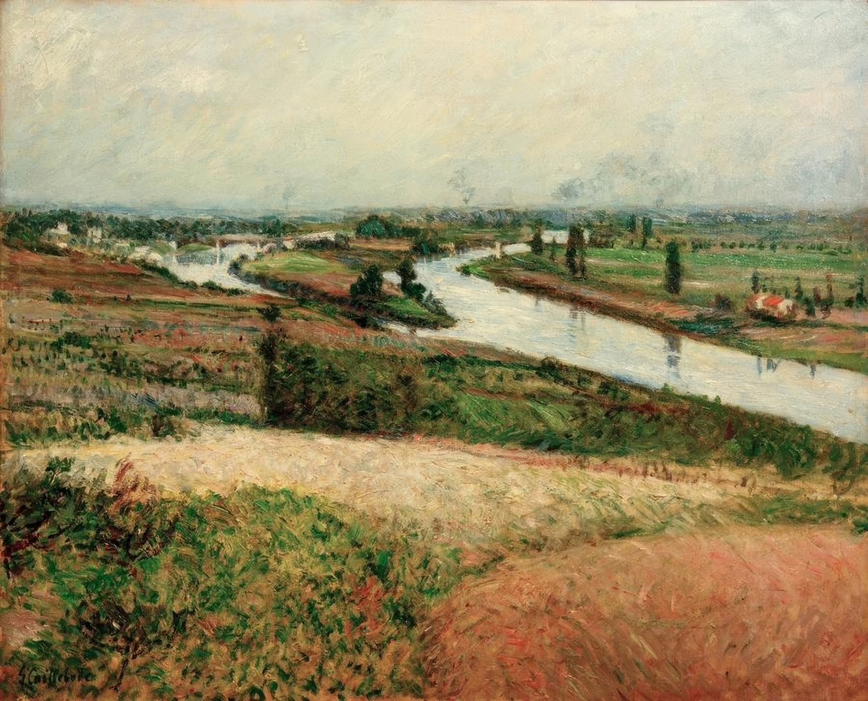 Seinen på spissen av Epinay av Gustave Caillebotte