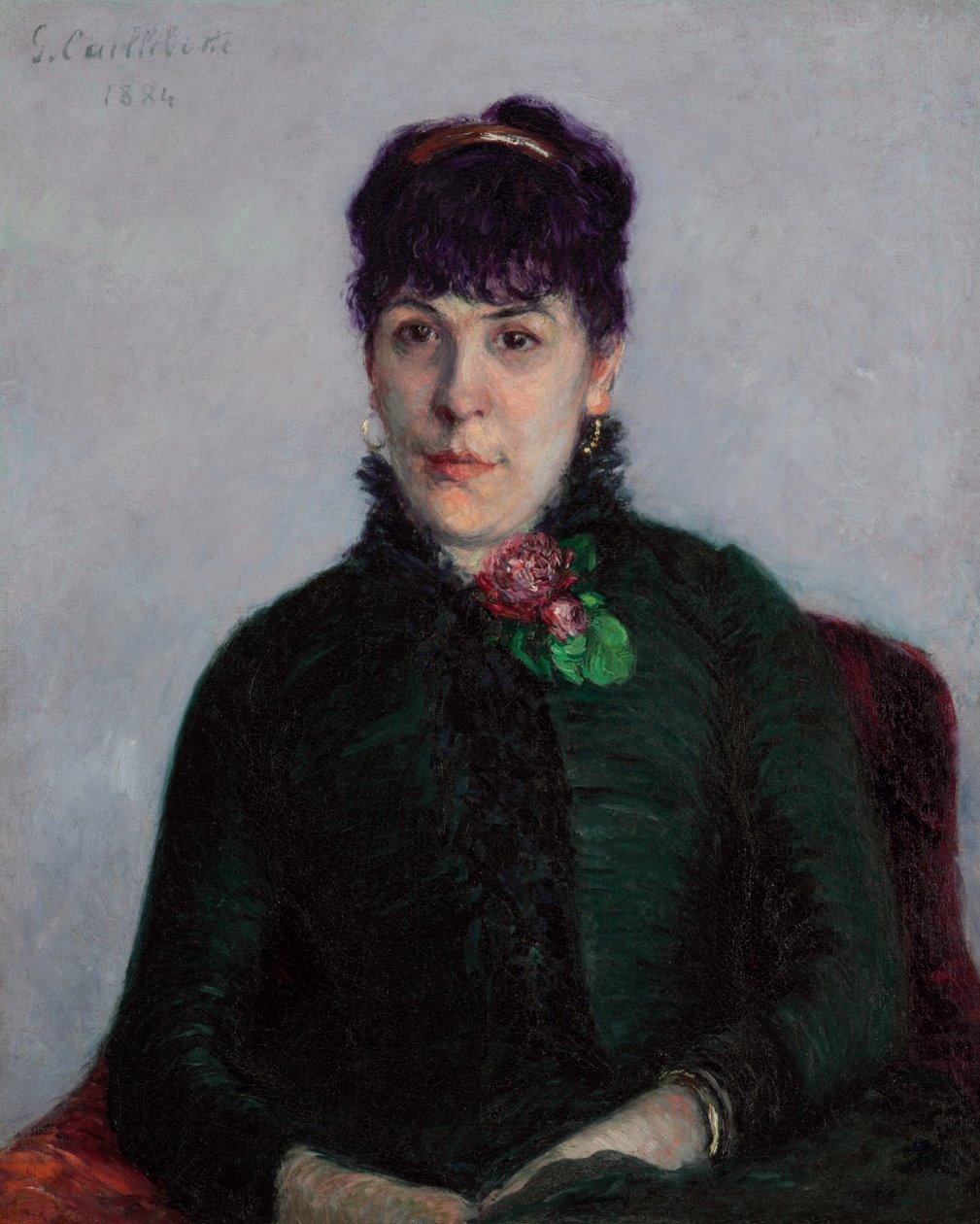 Kvinnen med rosen av Gustave Caillebotte