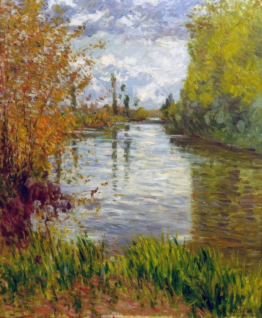 Seines lille arm om høsten av Gustave Caillebotte