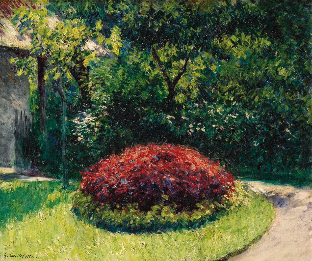 Blomsterbed, Petit-Gennevilliers hage av Gustave Caillebotte