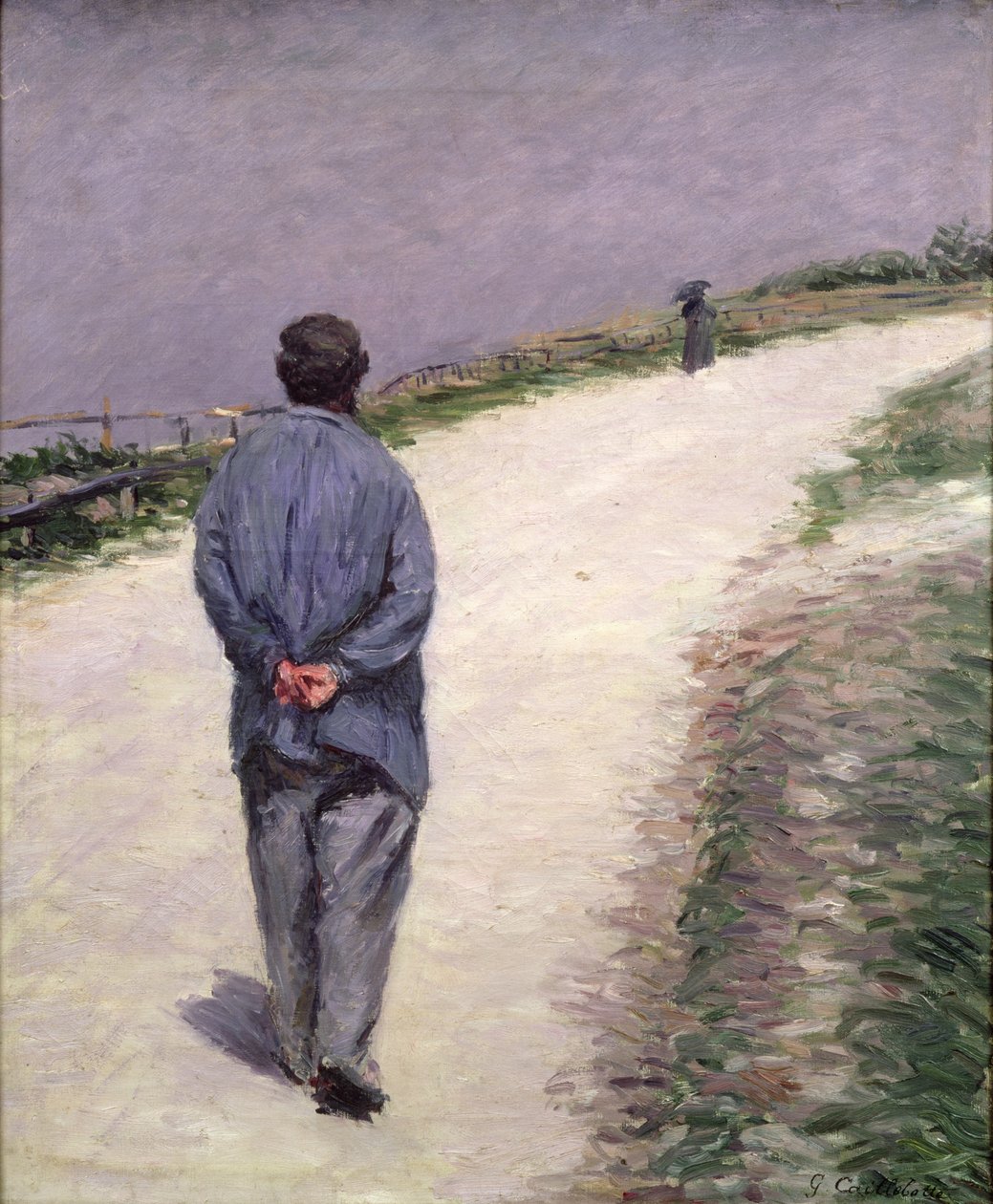 Pere Magloire på veien til Saint-Clair, Etretat, 1884 av Gustave Caillebotte