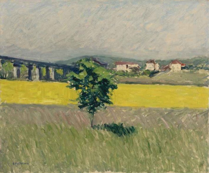 Prairie på Pont dArgenteuil av Gustave Caillebotte