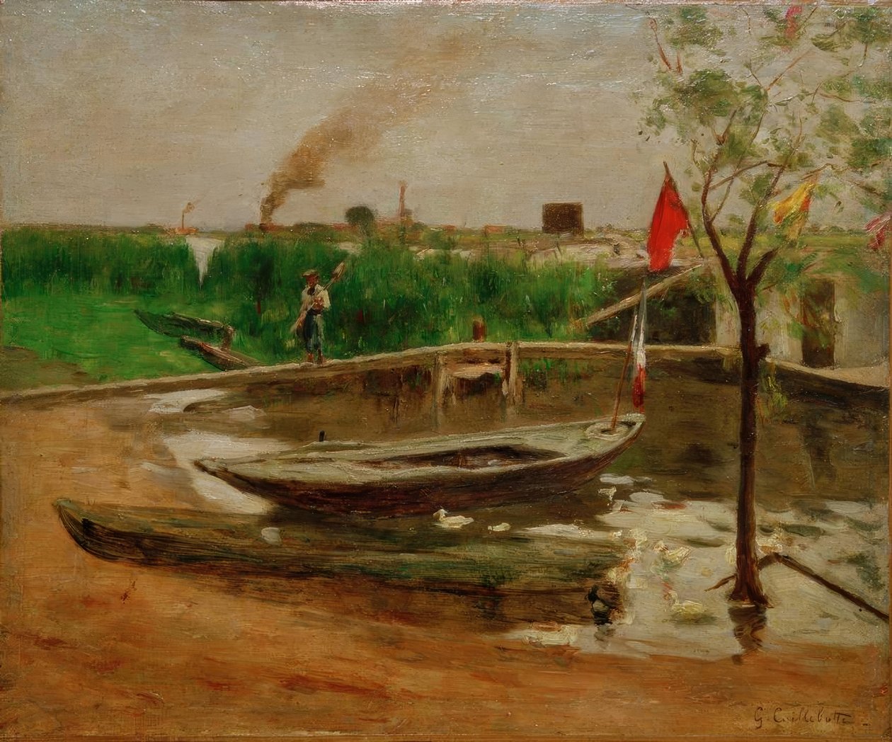 Båtlevering nær Porte Marly av Gustave Caillebotte