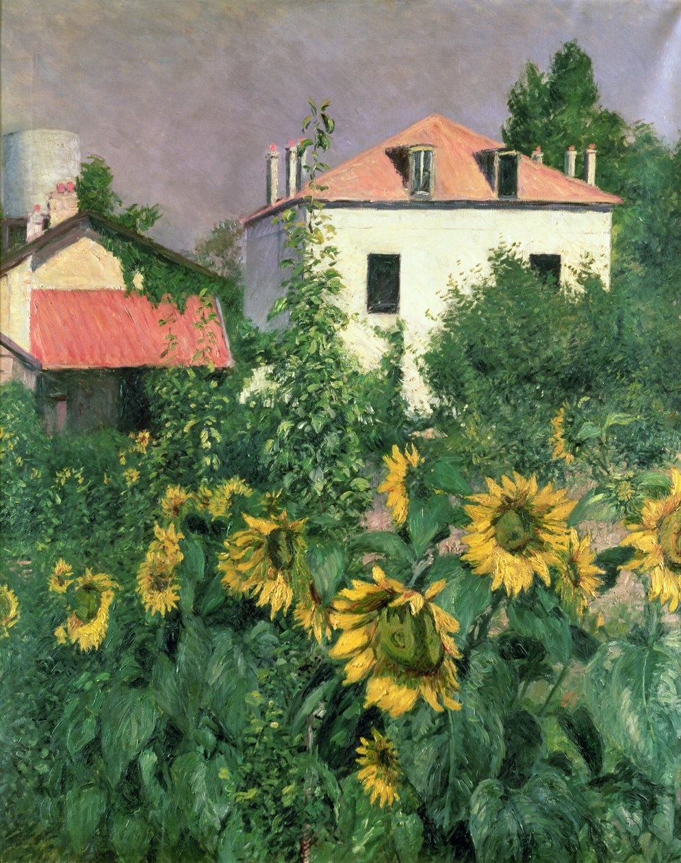 Solsikker i hagen på Petit Gennevilliers av Gustave Caillebotte