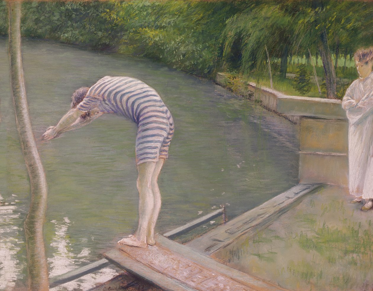 Baderen, eller dykkeren, 1877 av Gustave Caillebotte
