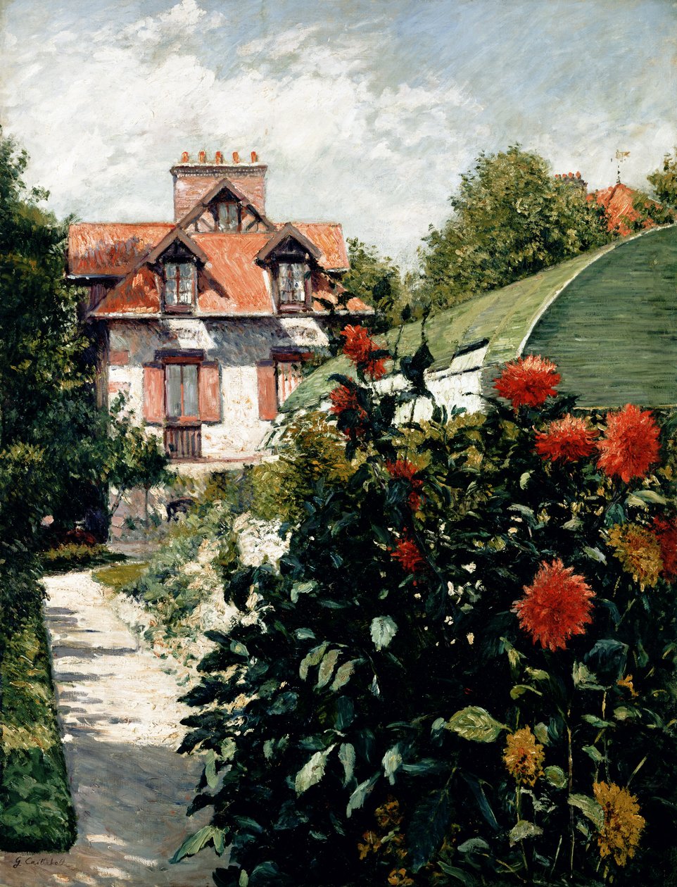 Dahliaene, hage ved Petit Gennevilliers, 1893 av Gustave Caillebotte