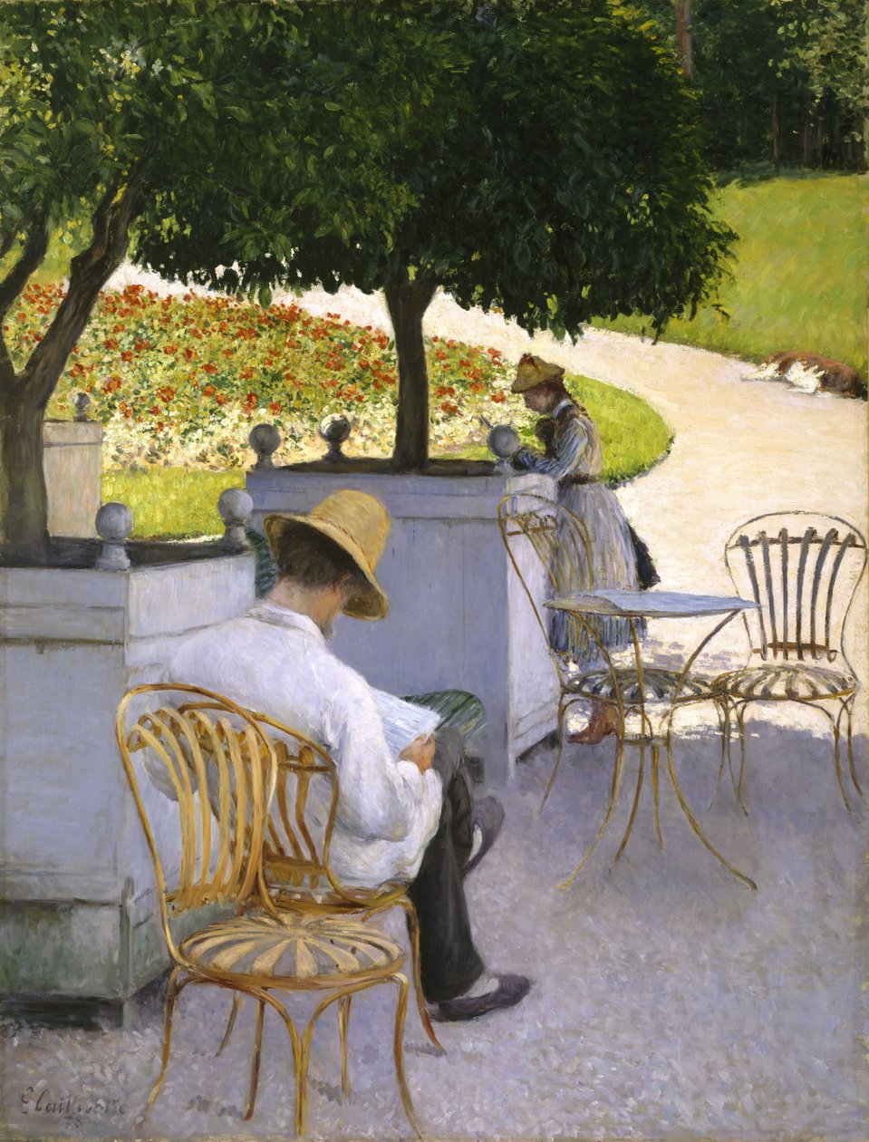 De oransje trærne av Gustave Caillebotte