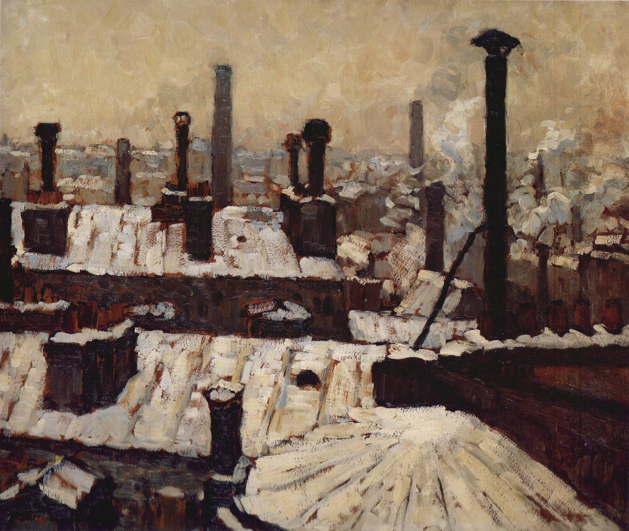 Tak under snøen, Paris av Gustave Caillebotte