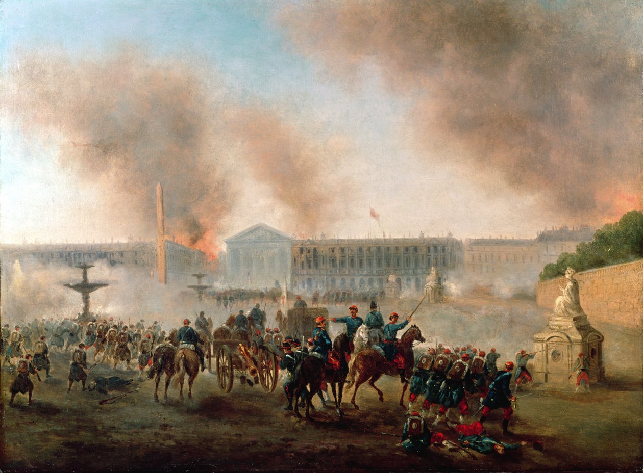 Slaget på Place de la Concorde, 1871 av Gustave Clarence Rodolphe Boulanger