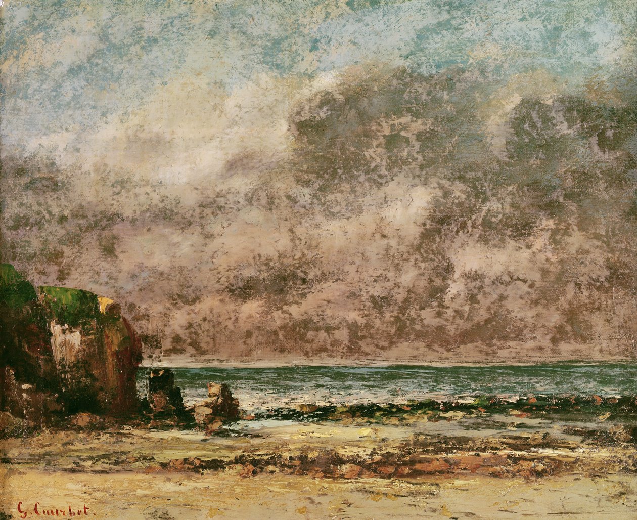 Et rolig sjølandskap av Gustave Courbet
